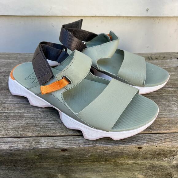 Sorel KINETIC™ IMPACT II SLING LOW SANDALS khaki green gray orange 9.5 - Picture 1 of 7